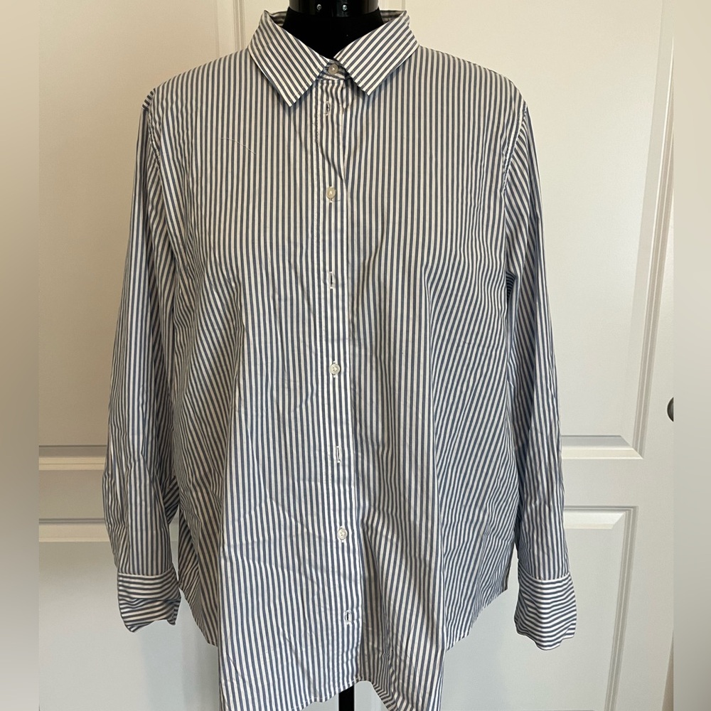 BANANA REPUBLIC Blue/white striped button down